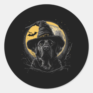 Labrador Halloween Grappige Lieve Hond Zwarte Lab Ronde Sticker