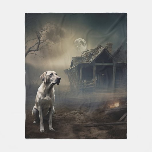 Labrador Halloween Griezelen Fleece Deken (Voorkant)