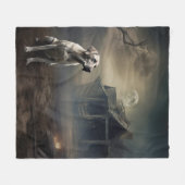 Labrador Halloween Griezelen Fleece Deken (Voorkant (Horizontaal))