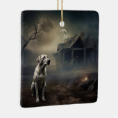 Labrador Halloween Griezelen Keramisch Ornament (Rechts)