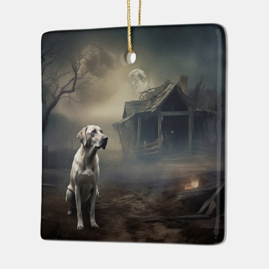 Labrador Halloween Griezelen Keramisch Ornament (Links)
