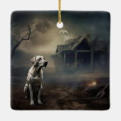 Labrador Halloween Griezelen Keramisch Ornament (Achterkant)