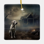 Labrador Halloween Griezelen Keramisch Ornament (Voorkant)