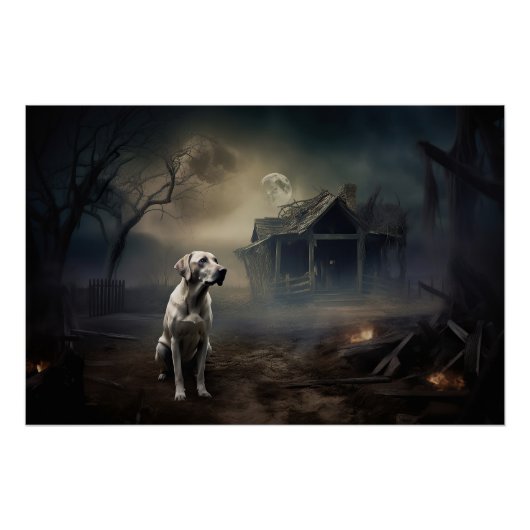 Labrador Halloween Griezelen Perfect Poster (Voorkant)