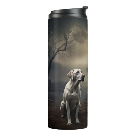 Labrador Halloween Griezelen Thermosbeker (Gedraaid links)