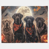 Labrador Halloween Griezelig Fleece Deken (Voorkant (Horizontaal))