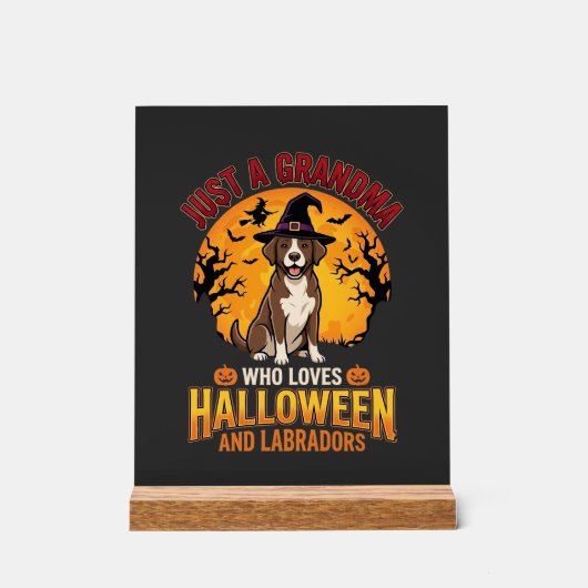 Labrador Halloween Oma Hond Ontwerp_1 Acryl Bord (Voorkant)