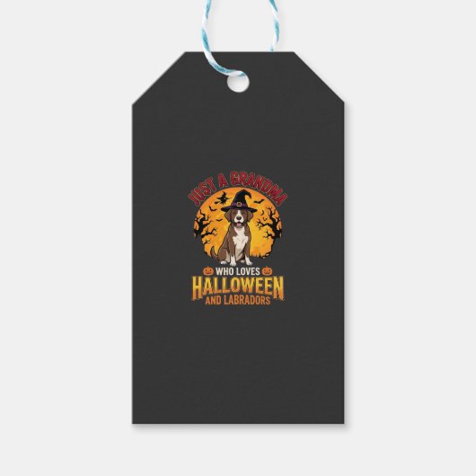 Labrador Halloween Oma Hond Ontwerp_1 Cadeaulabel (Voorkant)