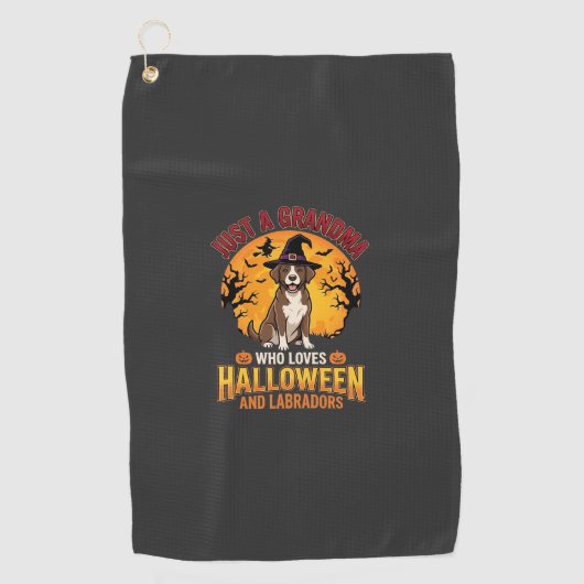 Labrador Halloween Oma Hond Ontwerp_1 Golfhanddoek (Voorkant)