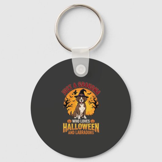 Labrador Halloween Oma Hond Ontwerp_1 Sleutelhanger (Voorkant)