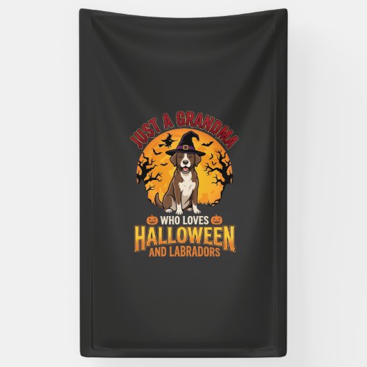 Labrador Halloween Oma Hond Ontwerp_1 Spandoek (Verticaal)