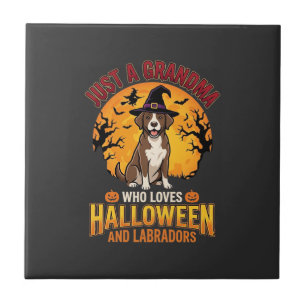 Labrador Halloween Oma Hond Ontwerp_1 Tegeltje