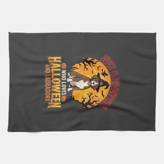 Labrador Halloween Oma Hond Ontwerp_1 Theedoek (Horizontaal)