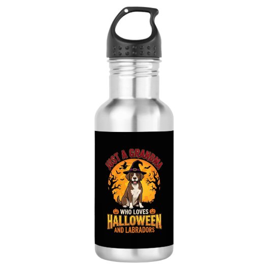 Labrador Halloween Oma Hond Ontwerp_1 Waterfles (Voorkant)
