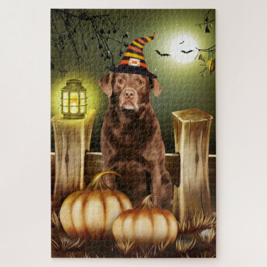 Labrador Halloween puzzel Legpuzzel (Verticaal)