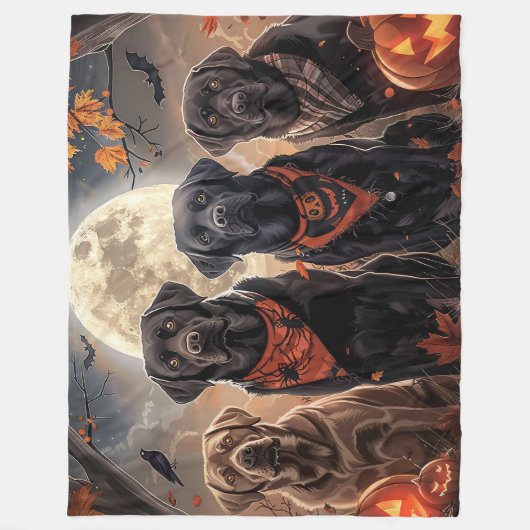 Labrador Halloween Spooky Fleece Deken (Voorkant)