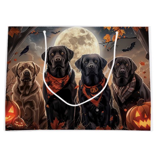 Labrador Halloween Spooky Groot Cadeauzakje (Voorkant)