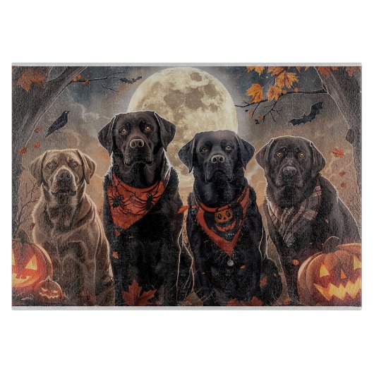 Labrador Halloween Spooky Snijplank (Voorkant)