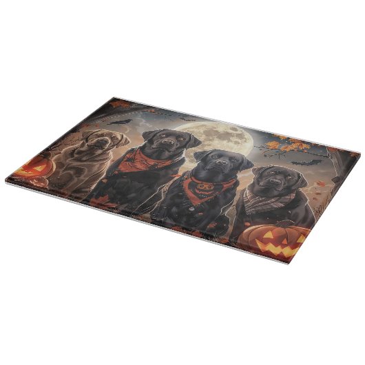Labrador Halloween Spooky Snijplank (Hoek)