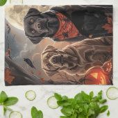 Labrador Halloween Spooky Theedoek (Gevouwen)