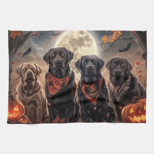 Labrador Halloween Spooky Theedoek (Horizontaal)