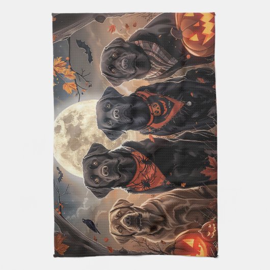 Labrador Halloween Spooky Theedoek (Verticaal)