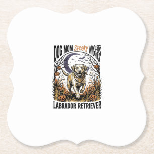 Labrador Halloween T-shirt Vintage Dog Moeder Graf Kartonnen Onderzetters