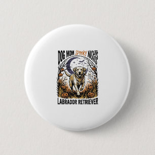 Labrador Halloween T-shirt Vintage Dog Moeder Graf Ronde Button 5,7 Cm