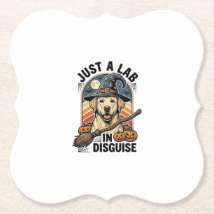 Labrador Halloween T-shirt Vintage Heks Hond Kostu Kartonnen Onderzetters