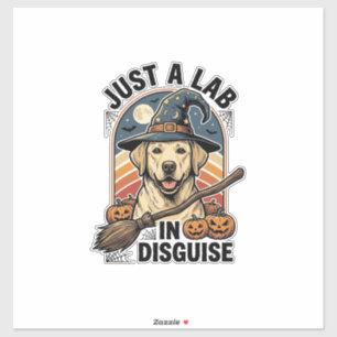 Labrador Halloween T-shirt Vintage Heks Hond Kostu Sticker