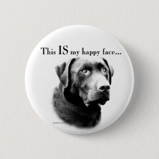 Labrador Happy Face Ronde Button 5,7 Cm (Voorkant)