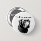 Labrador Happy Face Ronde Button 5,7 Cm (Voorkant /achterkant)
