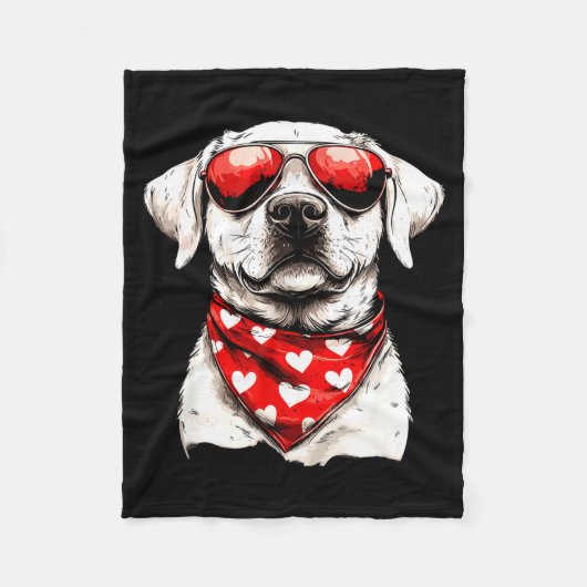 Labrador Heart Bandana Cool Lab Dog Lover Men Wome Fleece Deken (Voorkant)