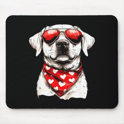 Labrador Heart Bandana Cool Lab Dog Lover Men Wome Muismat (Voorkant)