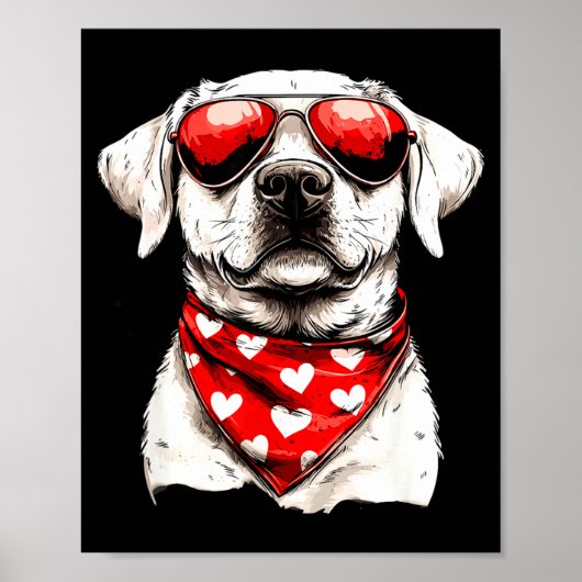 Labrador Heart Bandana Cool Lab Dog Lover Men Wome Poster (Voorkant)