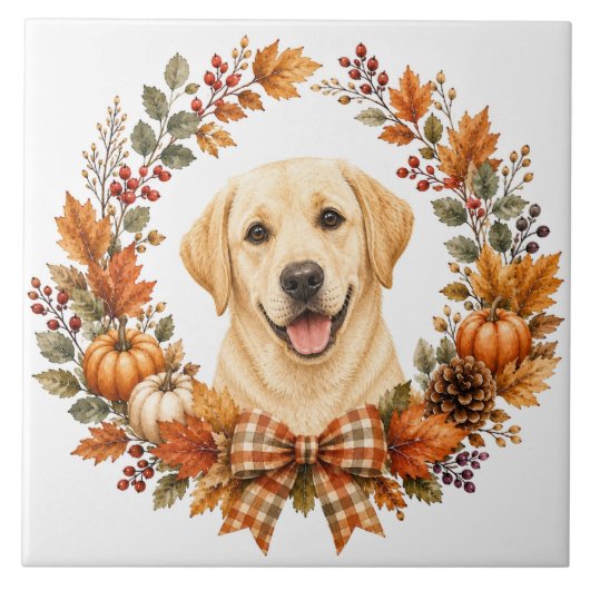 Labrador-herfstkrans Tegeltje (Voorkant)