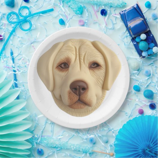 Labrador Hond 3D Geïnspireerd Papieren Bordje (Feest)