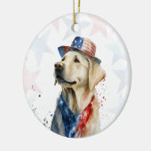 Labrador-hond, 4 juli gepersonaliseerd keramisch ornament (Links)