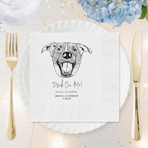 Labrador hond aangepaste hond hand tekening bruilo servet
