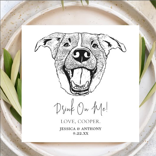 Labrador hond aangepaste hond hand tekening bruilo servet