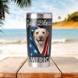 Labrador Hond Amerikaanse Vlag 4 juli Liefhebber Geïsoleerde Drinkbeker
