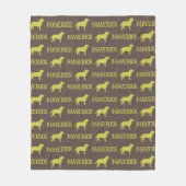 labrador hond, bruin aangepaste naam herhalen fleece deken (Voorkant)