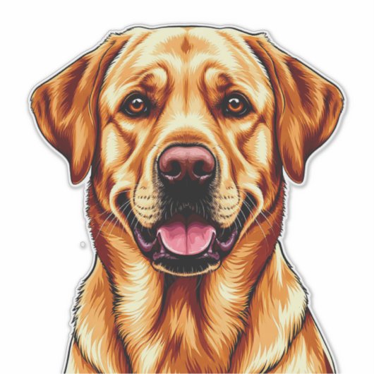 Labrador Hond Charmante Illustratie Sticker (Voorkant)