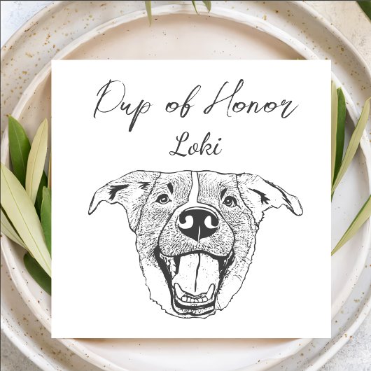 Labrador Hond Custom Hand Tekening Bruiloft Servet