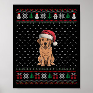 Labrador hond dragen Santa Hat Ugly Xmas Hondenlie Poster