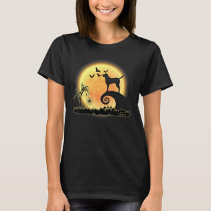 Labrador-hond en maan Griezelen Halloween-kostuum T-shirt