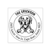 Labrador Hond Familie Retouradres Rubberstempel (Afrduk)