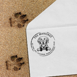 Labrador Hond Familie Retouradres Rubberstempel