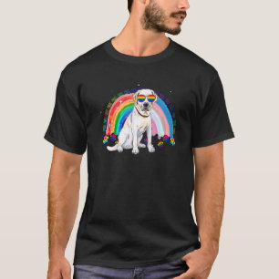 labrador hond gay pride lgbt regenboog vlag zonneb t-shirt