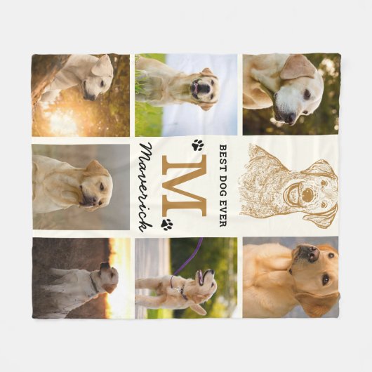 Labrador hond gepersonaliseerd fleece deken (Voorkant (Horizontaal))